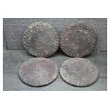 4 Terracotta Replicas of Aztec Sun Stone Calendar