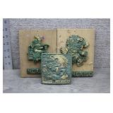 Vintage Mid-Century Zarebski Mexican Wall Plaques