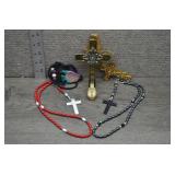 Vtg Crosses, Rosaries, Watch & Jewelry Lot