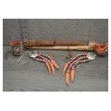 Vtg Souvenir Peace Pipe Pottery & Jewelry Lot
