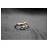 Silver Tone Faith Cross Adjustable Bypass Ring