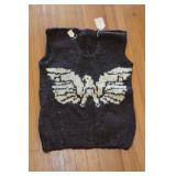 Hand Knit Cowichan Eagle Heavy Wool Vest