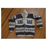 Hand Knit Cowichan Eagle Wool Sweater