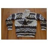 Hand Knit Cowichan Thunderbird Wool Sweater