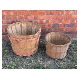 Vtg Wood Farmhouse Apple Harvest Baskets