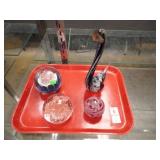 4 ART GLASS PAPERWEIGHTS