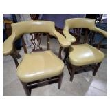 PAIR OF LEATHER CONFERENCE ARMCHAIRS