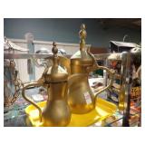 2 GILT PAINTED PITCHERS