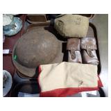 WWII US FLAG, HELMET, CANTEEN, MORE