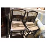 2 STENCILED WOVEN SEAT CHAIRS