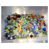 TUB OF VINTAGE MARBLES