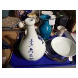 CERAMICS W/ ORIENTAL VASE, TEACUPS, MORE