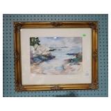 SIGNED W/C SHORE SCENE 23x19