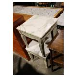 2 MARBLE TOP STANDS 17'
