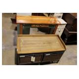 PAINTED SOFA TABLE + BENCH W/ STORAGE