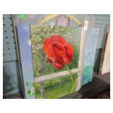 4 PCS UNFRAMED FLORAL ART