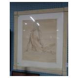 SIGNED NUDE DRAWING 29x33