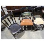 3 STENCILED CHAIRS