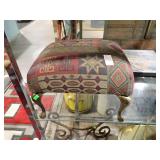 SMALL FOOTSTOOL W/ GILT LEGS