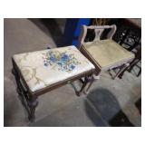 2 UPHOLSTERED STOOLS