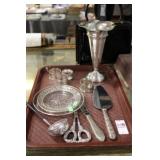 STELRING LOT W/ NAPKIN RINGS, FLATWARE, MORE