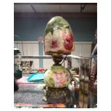 FLORAL PAINTED PORCELAIN DESK LAMP 21'