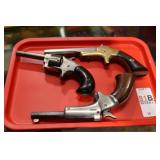 3 ANTIQUE SPUR TRIGGER PISTOLS
