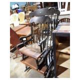WOODEN ROCKER W/ MATCHING CHILD'S ROCKER