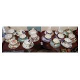 2 TRAYS EUROPEAN CUPS & SAUCERS
