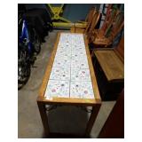 FLORAL TILE TOP SOFA TABLE 60x28