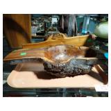 2-PC BURL WOOD LIDDED BOWL