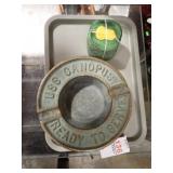 USS CANOPUS ASHTRAY + ACORN PATCHES