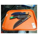 3 HAND-FORGED DAMASCUS KNIVES