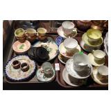 2 TRAYS CUPS & SAUCERS, ORIENTAL CHINA