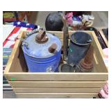 EARLY OIL CANS & POURERS