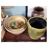 BANDED BATTER BOWLS, POTTERY JARS, MORE