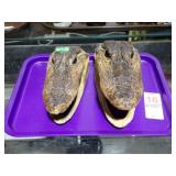 2 SMALL TAXIDERMIED ALLIGATOR HEADS