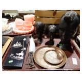 AFRICAN BUSTS, COPPER PLATES, ORIENTAL PANELS