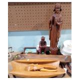 WOOD DISHES, STATUES, MORE