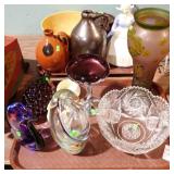 ART GLASS, CUT GLASS BOWL
