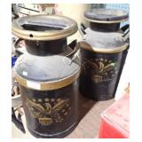 2 STENCILED METAL DAIRY CANS 20'