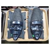 2 DECORATIVE AFRICAN MASKS