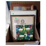 BOX OF SMALL FRAMED ART