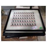 5 FRAMED STAMP SHEETS