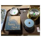 ALARM CLOCKS + SETH THOMAS SHIP'S CLOCK