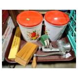 GRINDER, TINS, SCALE, CANDLES