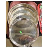 5 SILVERPLATE PLATTERS 10' & 12'