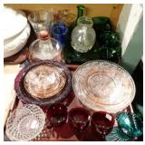 2 TRAYS COLORED ART GLASS