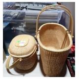 2 WOVEN BASKETS