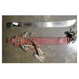 SPANISH MACHETE W/ LEATHER SHEATH